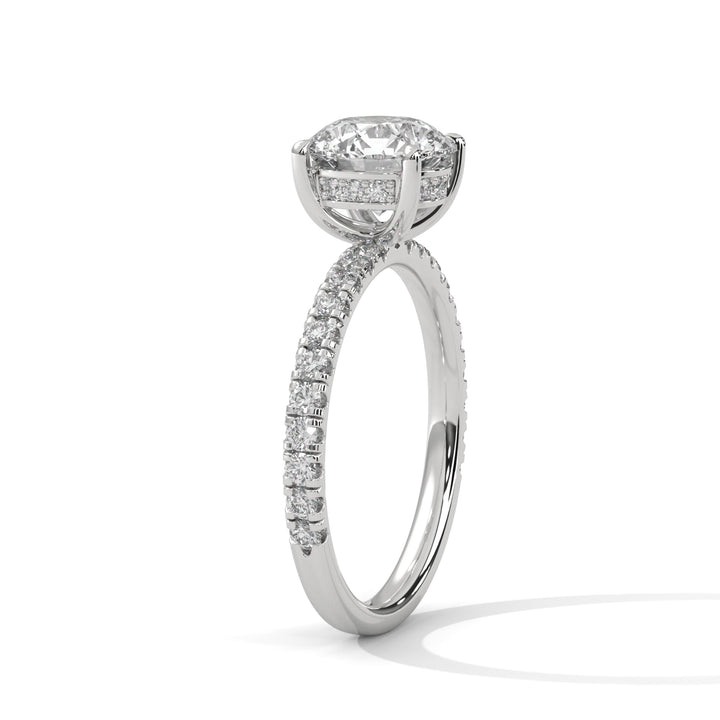 2.47 CT Round Cut With Hidden Accents Solitaire Diamond Ring