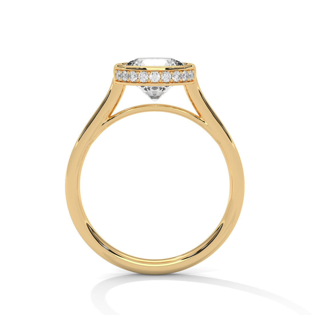 2.14 CT Round Cut with Bezel Setting Solitaire Diamond Ring