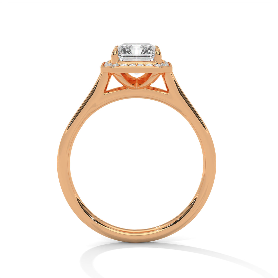 1.90 CT Emerald Cut Halo Solitaire Diamond Ring