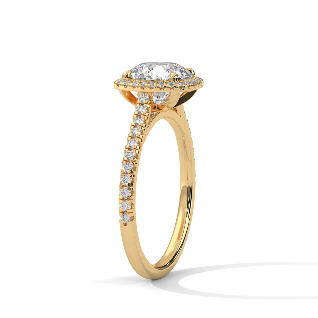 2.36 CT Round Cut Halo Solitaire Diamond Ring