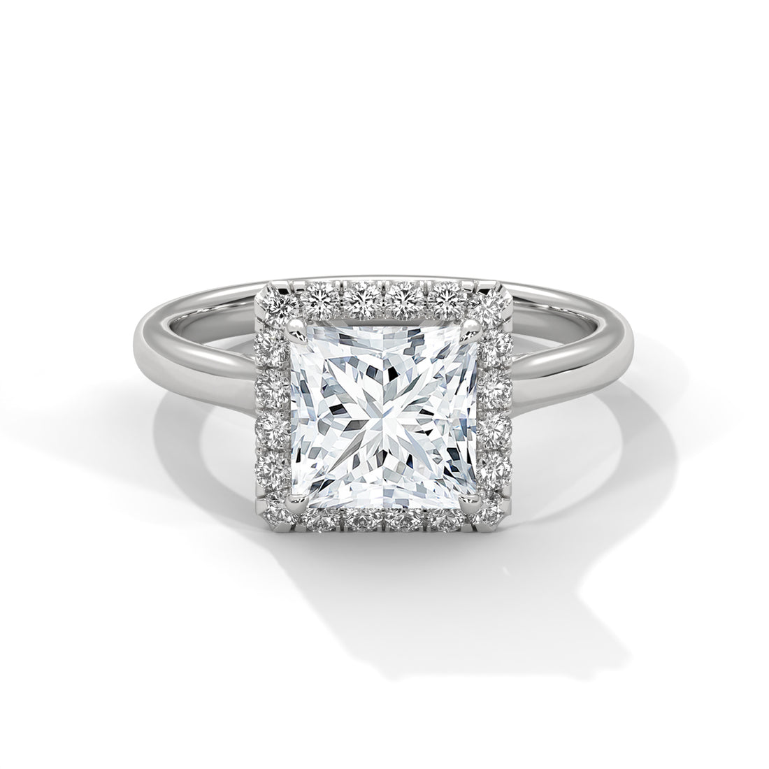 1.70 CT Princess Halo Solitaire Diamond Ring