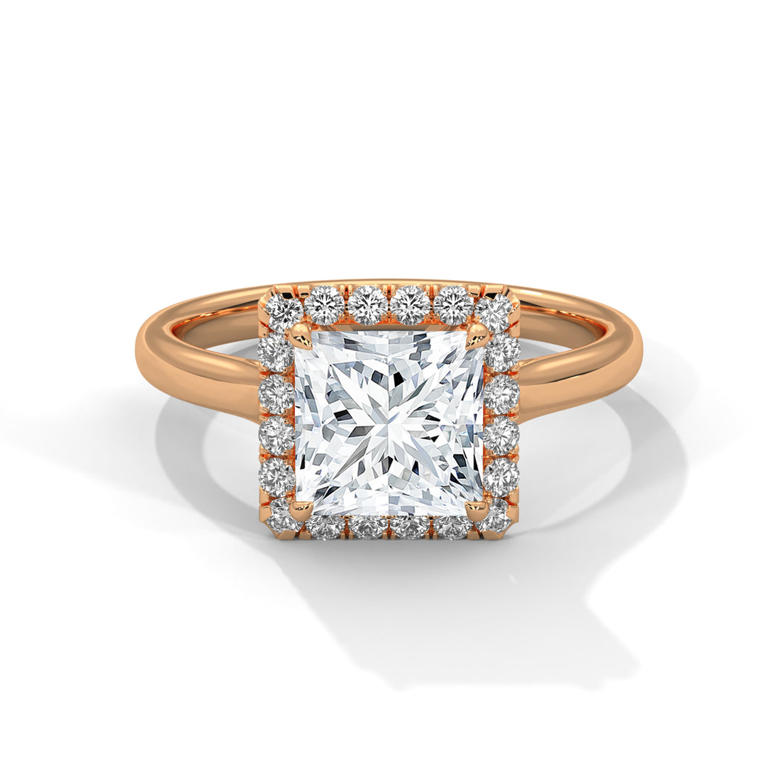 1.70 CT Princess Halo Solitaire Diamond Ring