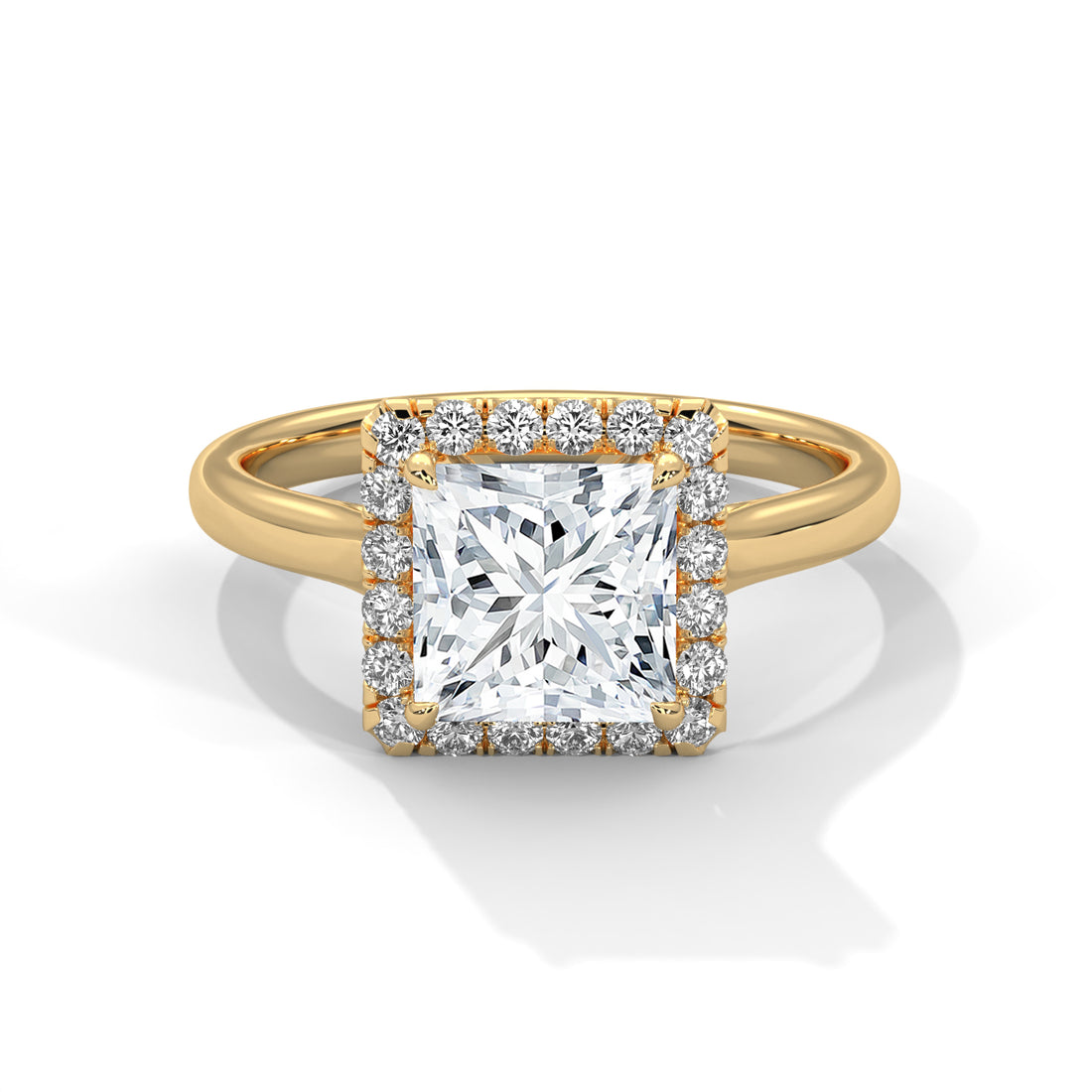 1.70 CT Princess Halo Solitaire Diamond Ring