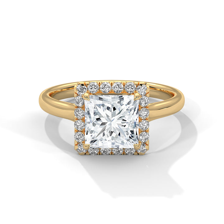 1.70 CT Princess Halo Solitaire Diamond Ring