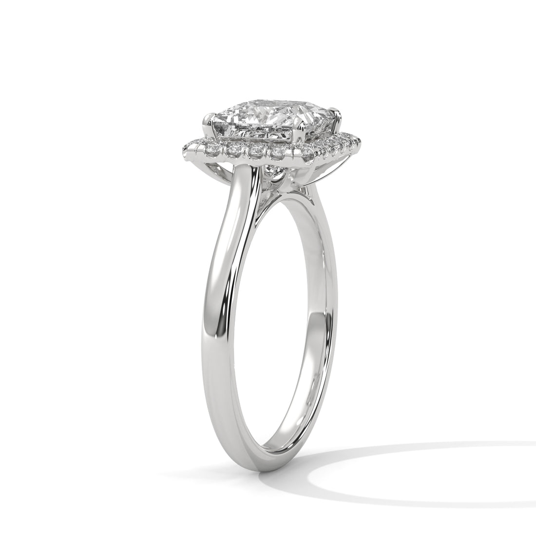 1.70 CT Princess Halo Solitaire Diamond Ring
