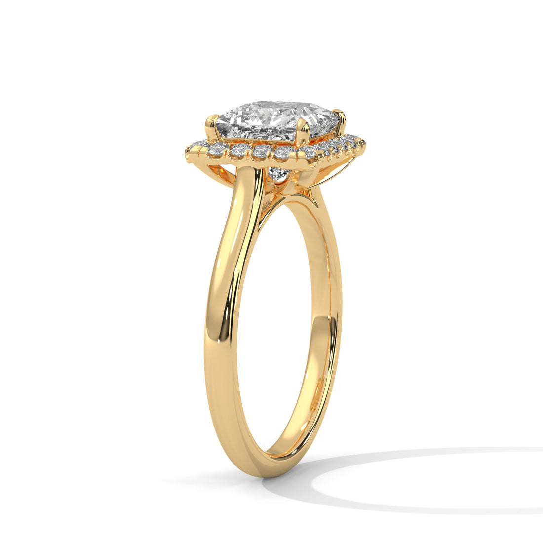 1.70 CT Princess Halo Solitaire Diamond Ring