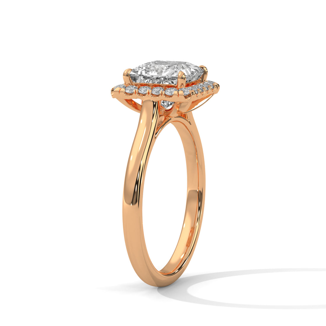 1.70 CT Princess Halo Solitaire Diamond Ring