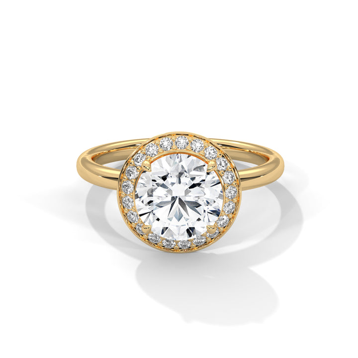1.21 CT Round Cut Halo Solitaire Diamond Ring
