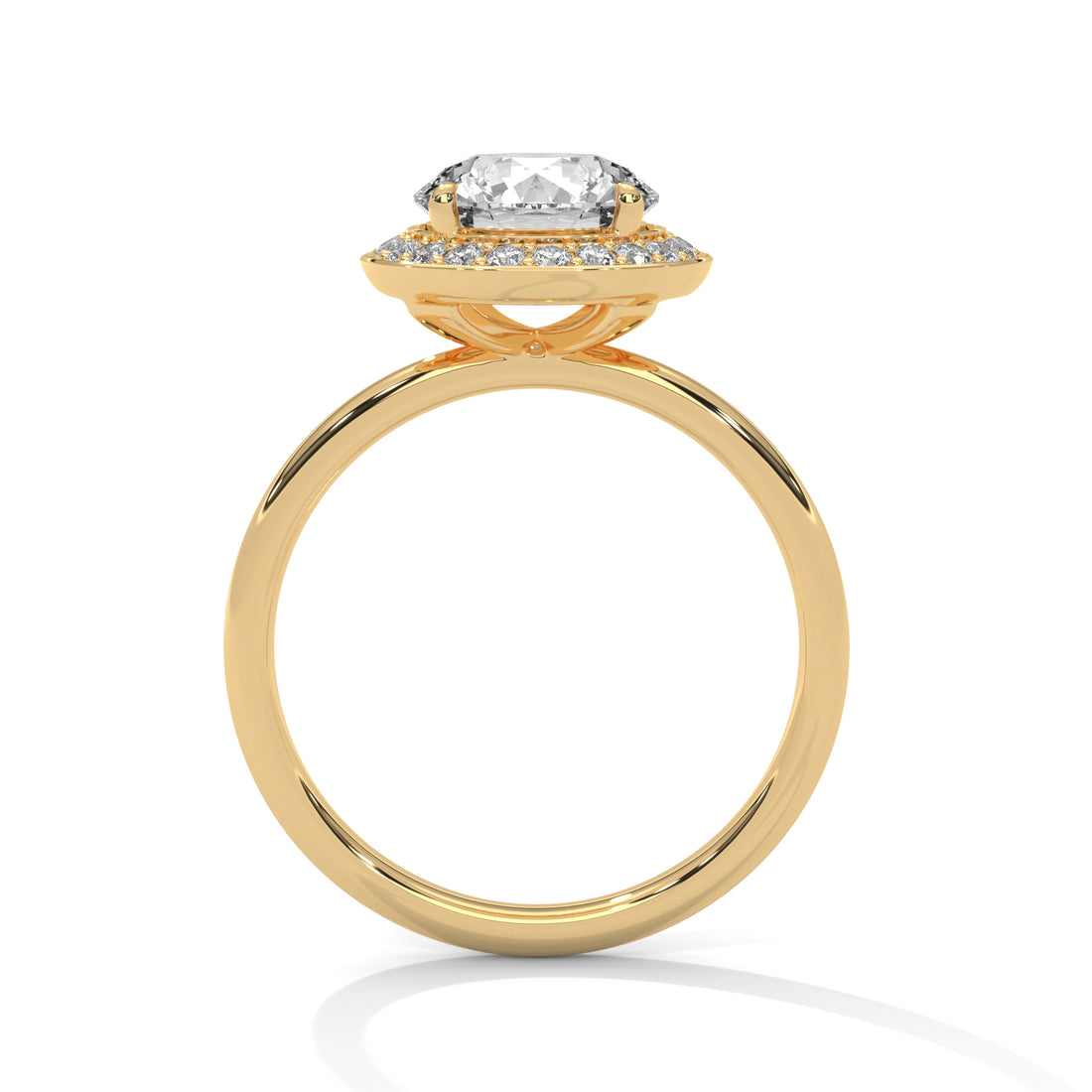 1.21 CT Round Cut Halo Solitaire Diamond Ring