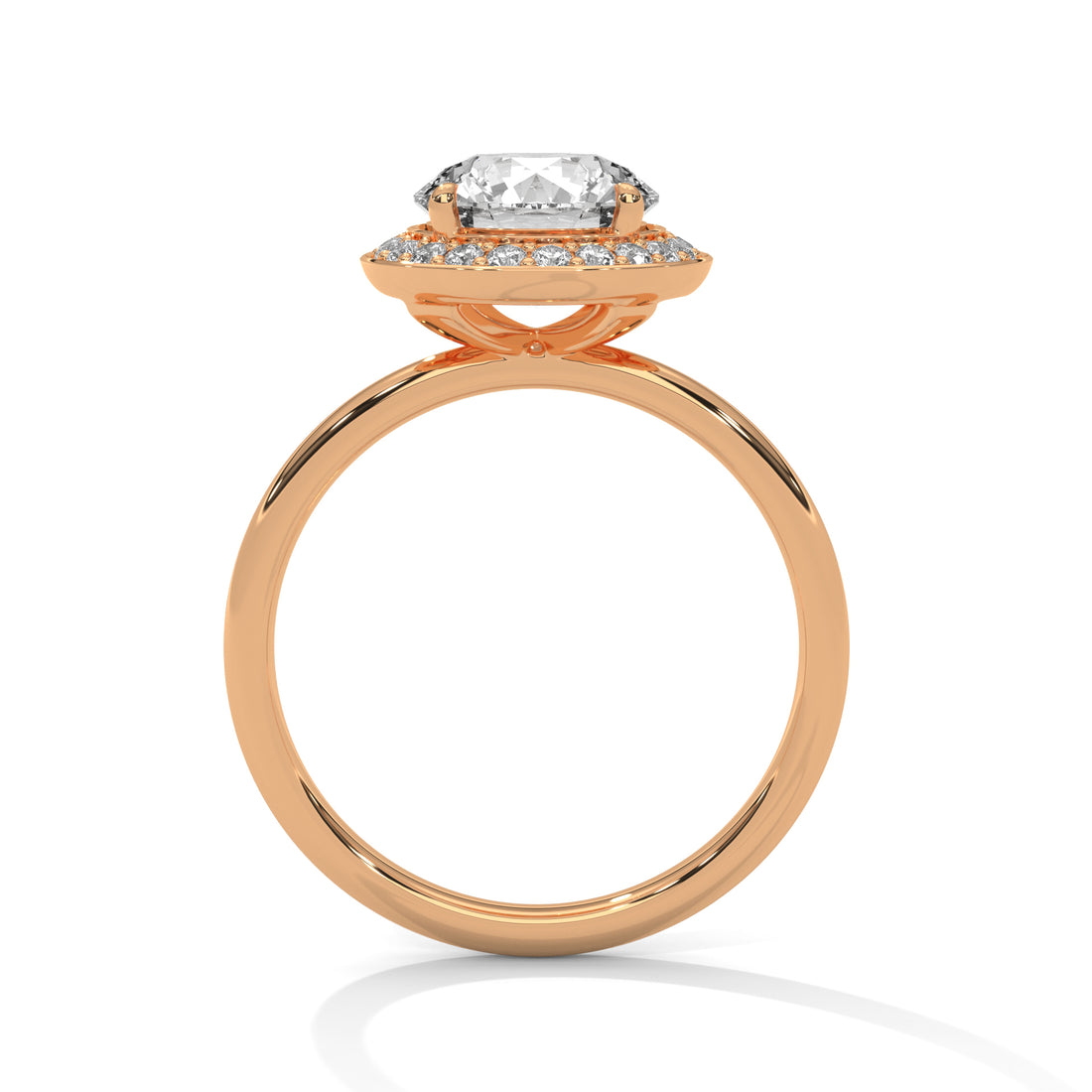 1.21 CT Round Cut Halo Solitaire Diamond Ring