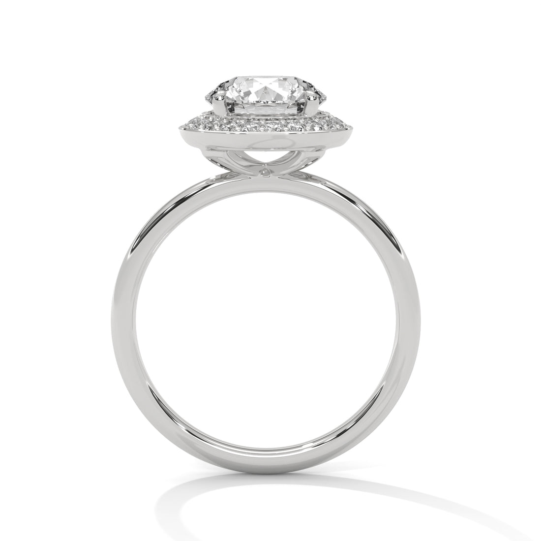 1.21 CT Round Cut Halo Solitaire Diamond Ring