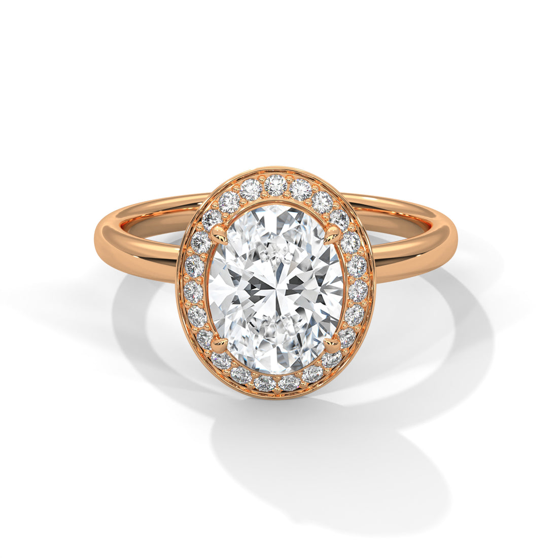2.18 CT Oval Cut Halo Solitaire Diamond Ring