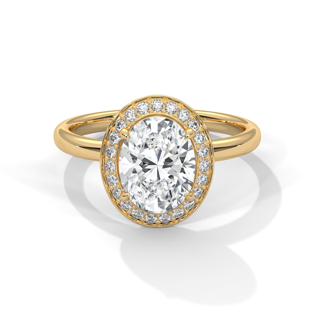 2.18 CT Oval Cut Halo Solitaire Diamond Ring