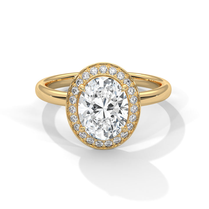 2.18 CT Oval Cut Halo Solitaire Diamond Ring