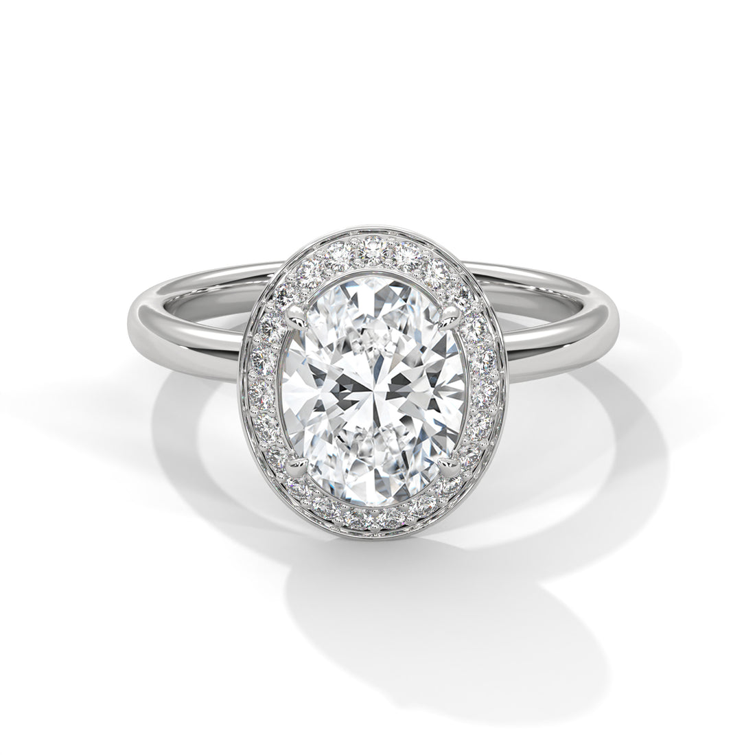 2.18 CT Oval Cut Halo Solitaire Diamond Ring