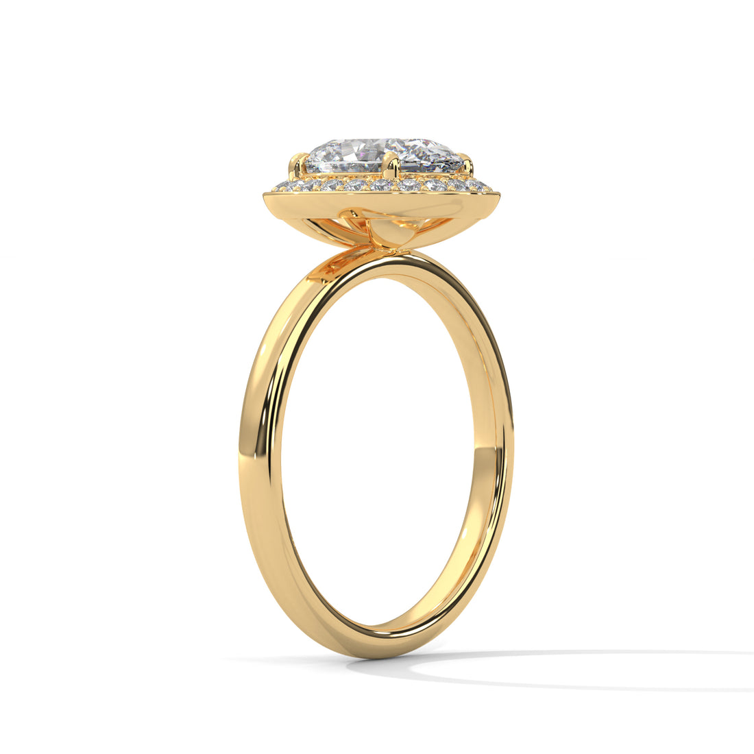 2.18 CT Oval Cut Halo Solitaire Diamond Ring