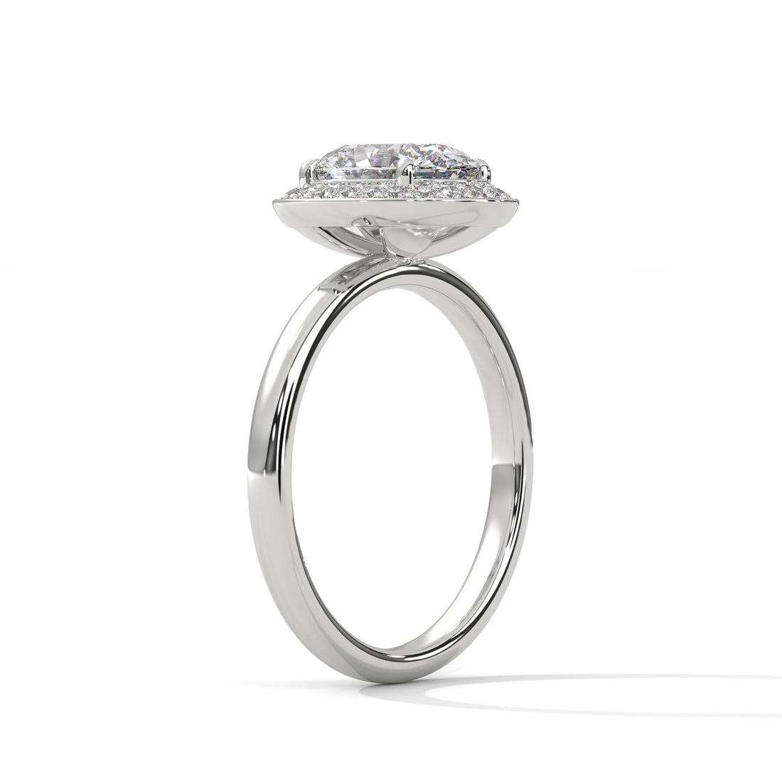 2.18 CT Oval Cut Halo Solitaire Diamond Ring