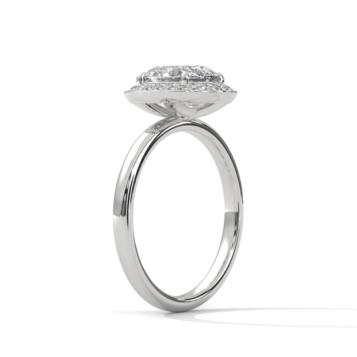 2.18 CT Oval Cut Halo Solitaire Diamond Ring