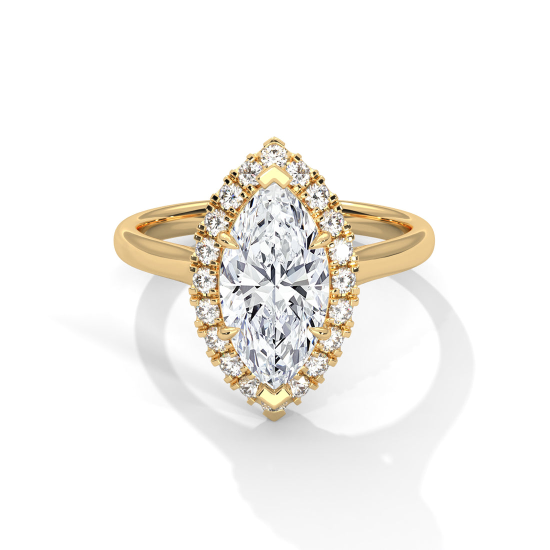 2.25 CT Marquise Cut Halo Solitaire Diamond Ring