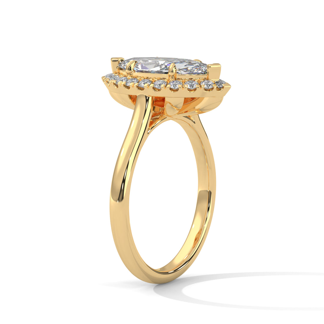 2.25 CT Marquise Cut Halo Solitaire Diamond Ring