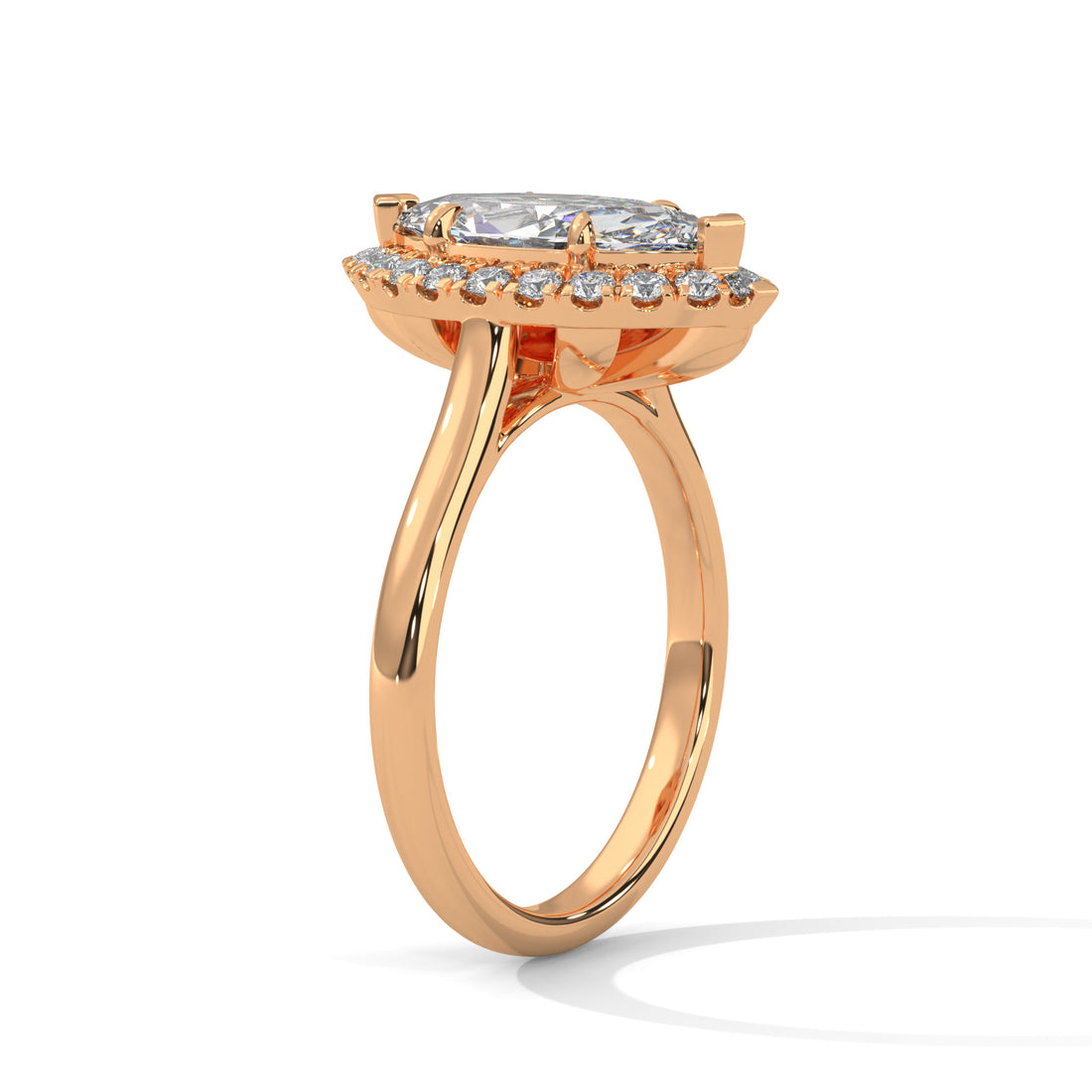 2.25 CT Marquise Cut Halo Solitaire Diamond Ring