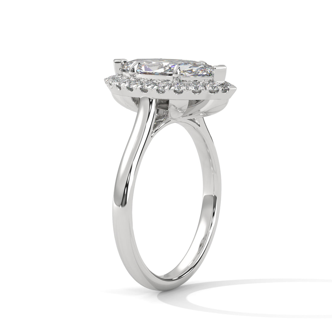 2.25 CT Marquise Cut Halo Solitaire Diamond Ring