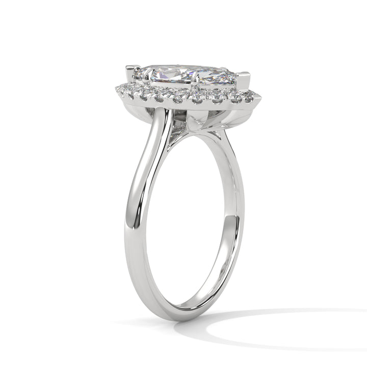 2.25 CT Marquise Cut Halo Solitaire Diamond Ring