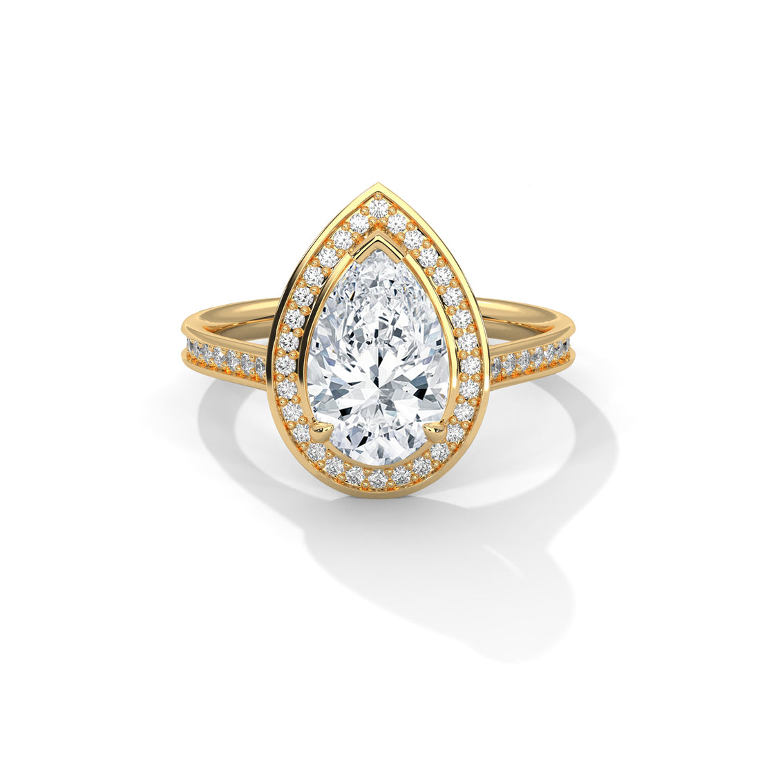 2.34 CT Pear Shape Halo Solitaire Diamond Ring
