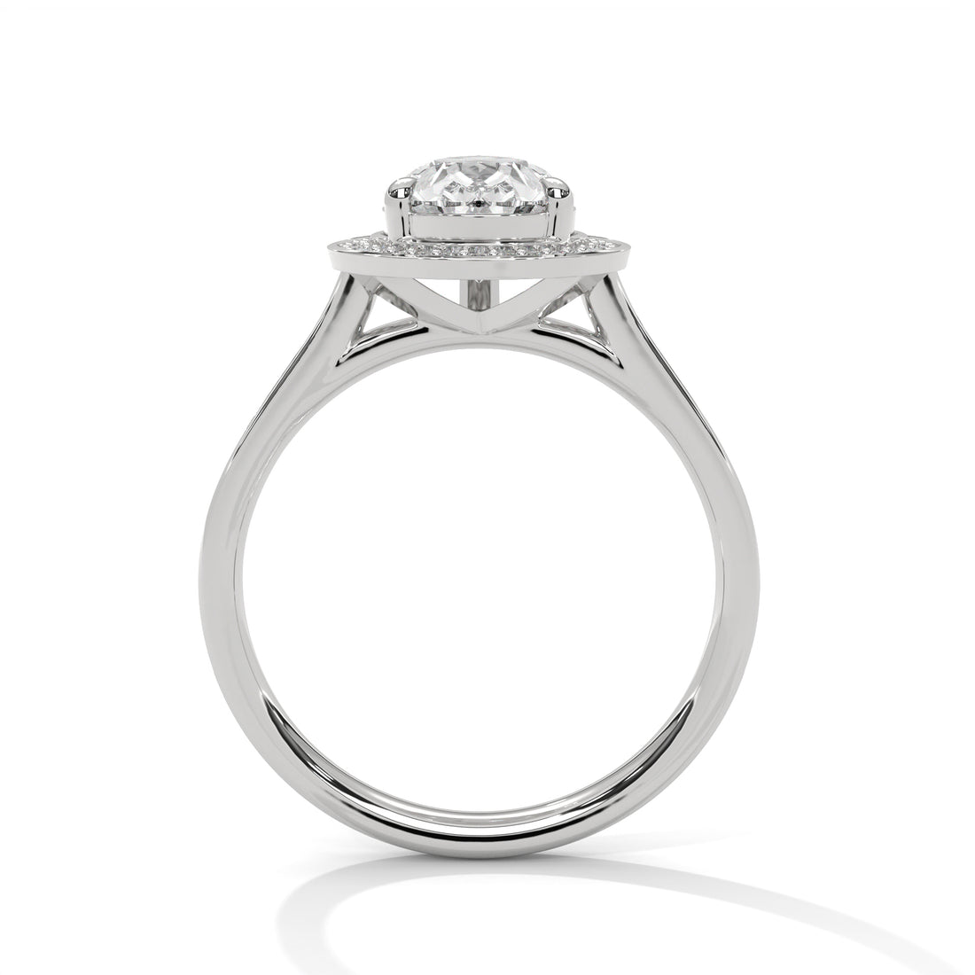 2.34 CT Pear Shape Halo Solitaire Diamond Ring