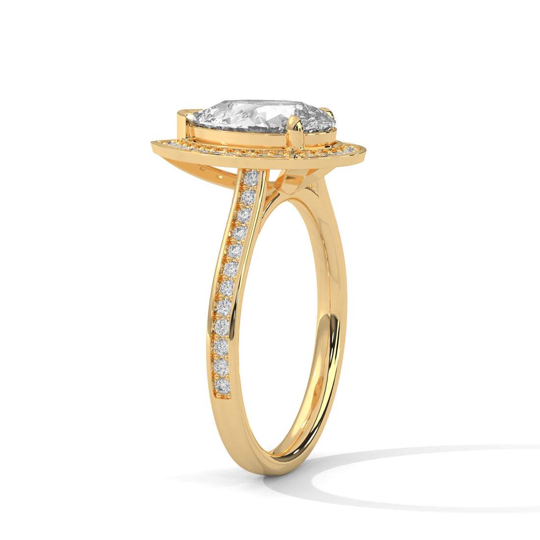 2.34 CT Pear Shape Halo Solitaire Diamond Ring