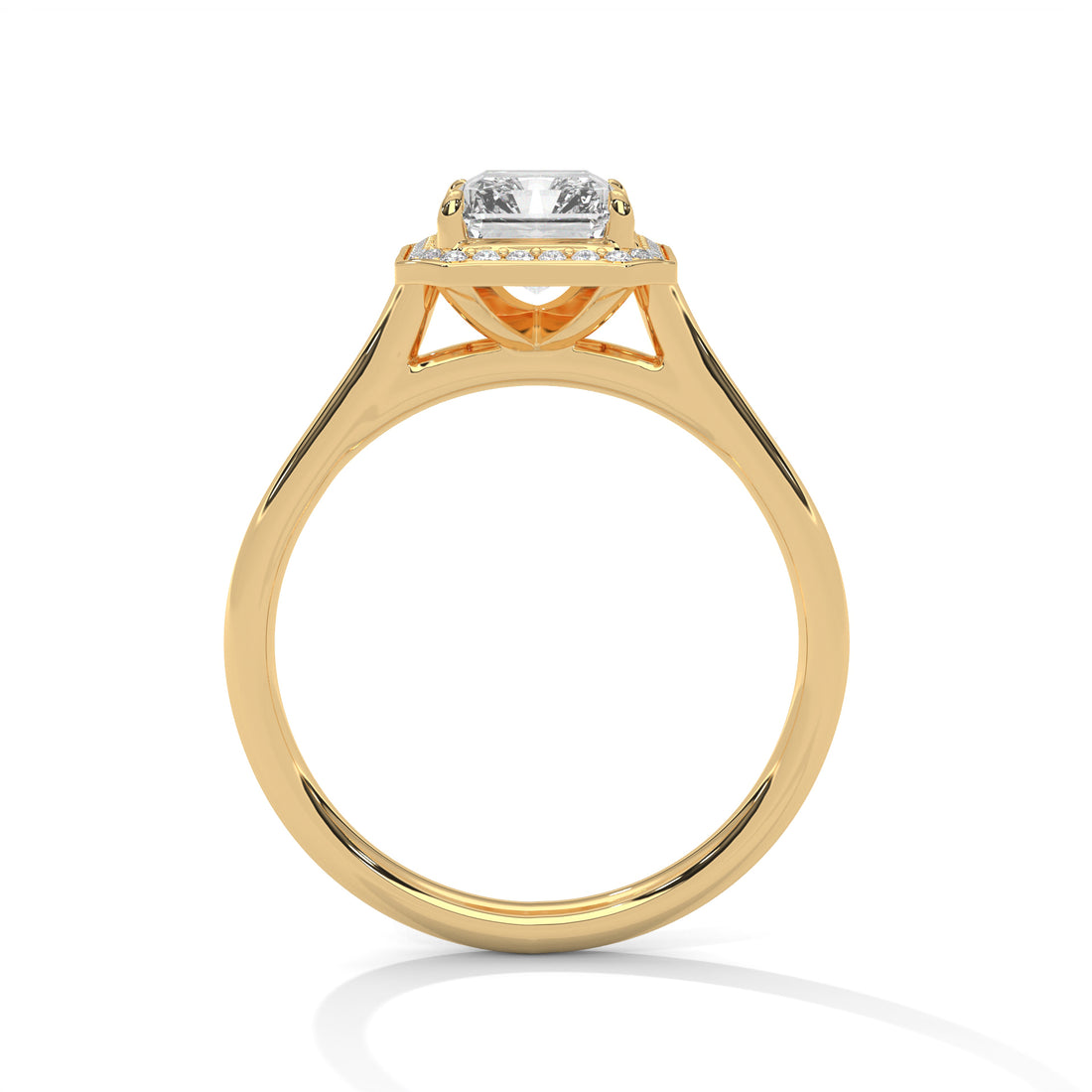 1.90 CT Emerald Cut Halo Solitaire Diamond Ring