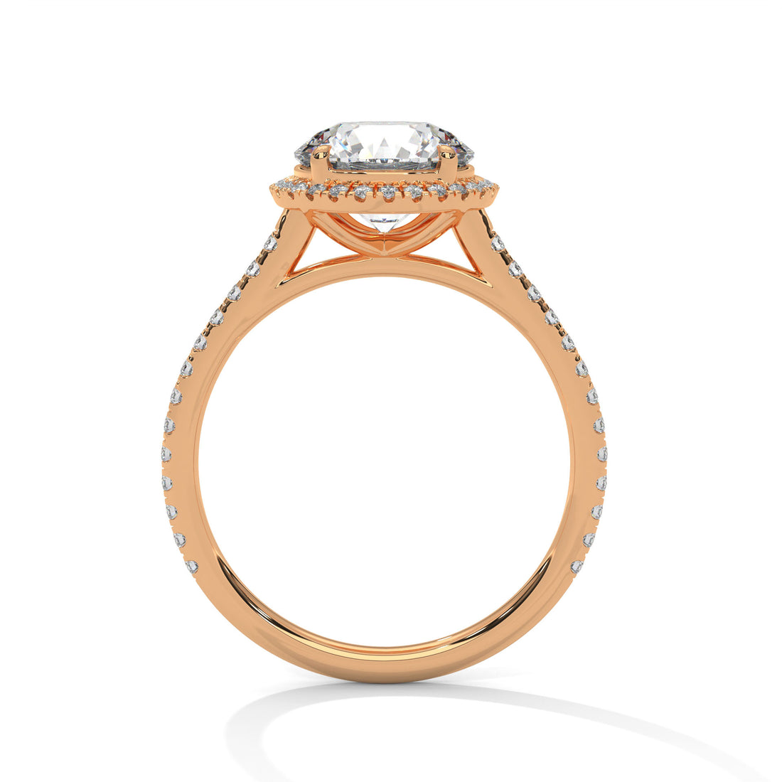 2.34 CT Round Cut Halo Solitaire Diamond Ring