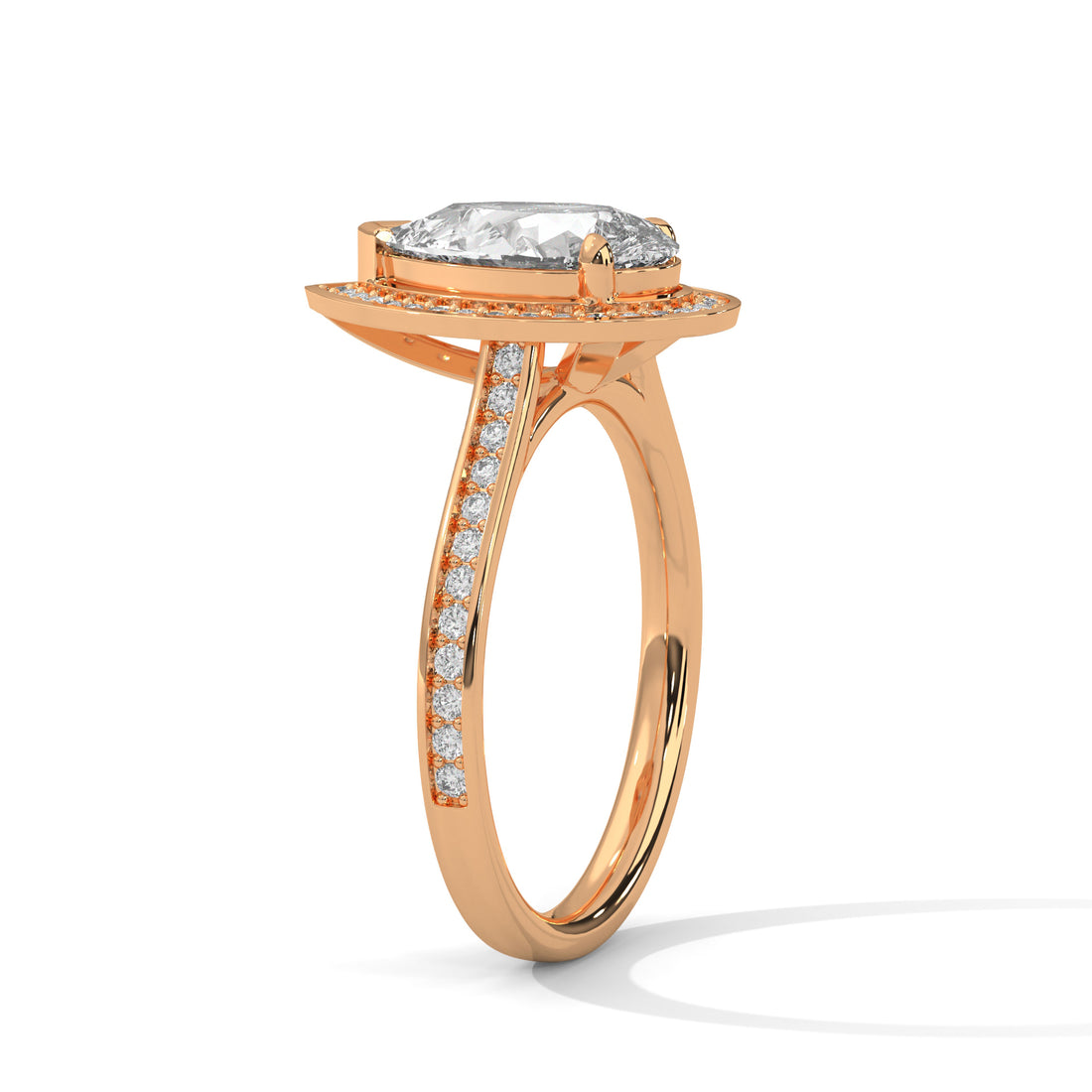 2.34 CT Pear Shape Halo Solitaire Diamond Ring