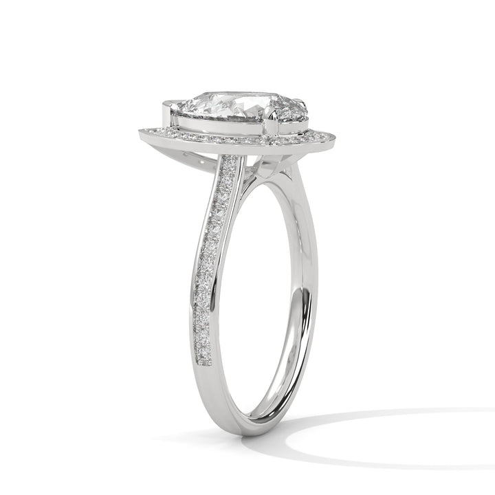 2.34 CT Pear Shape Halo Solitaire Diamond Ring