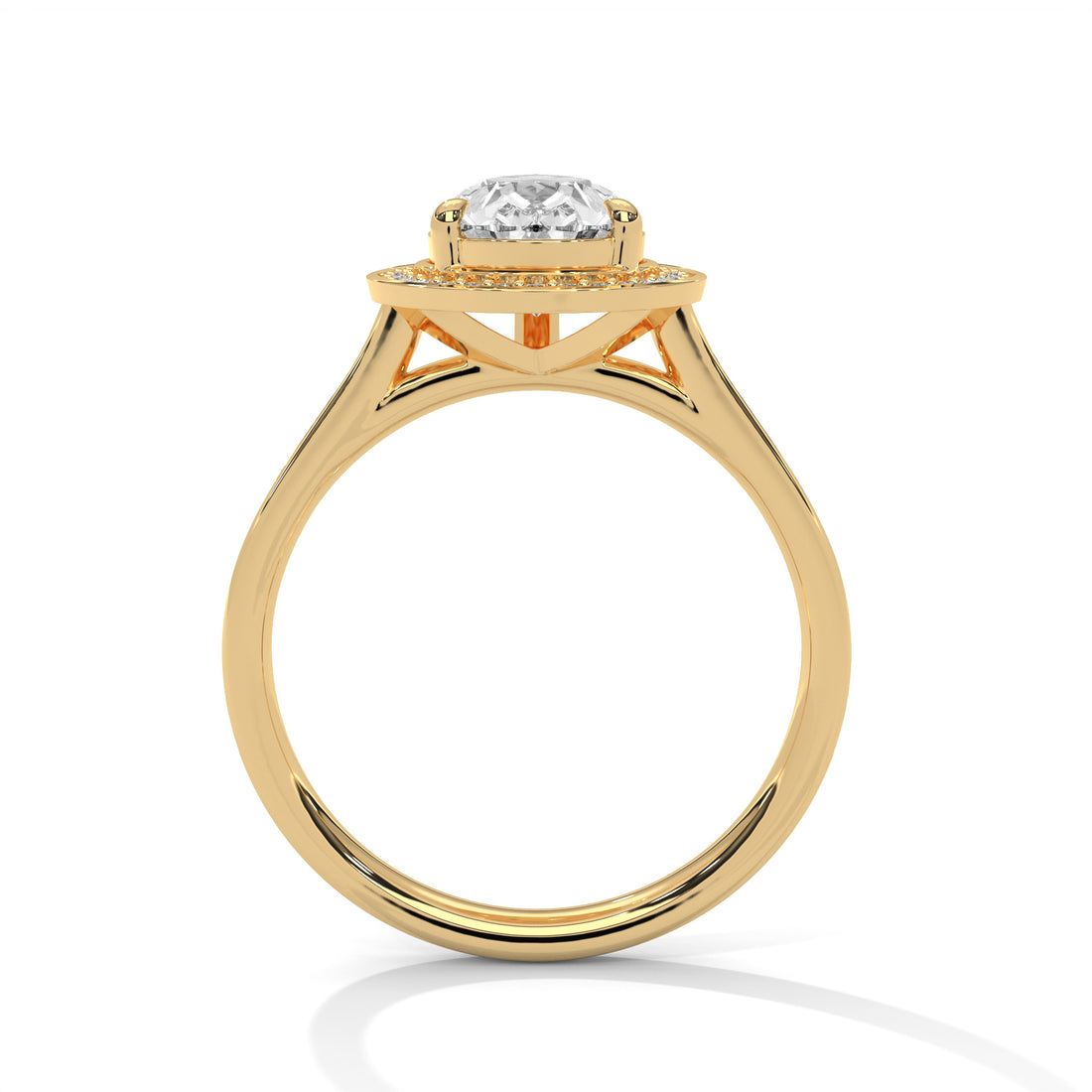 2.34 CT Pear Shape Halo Solitaire Diamond Ring