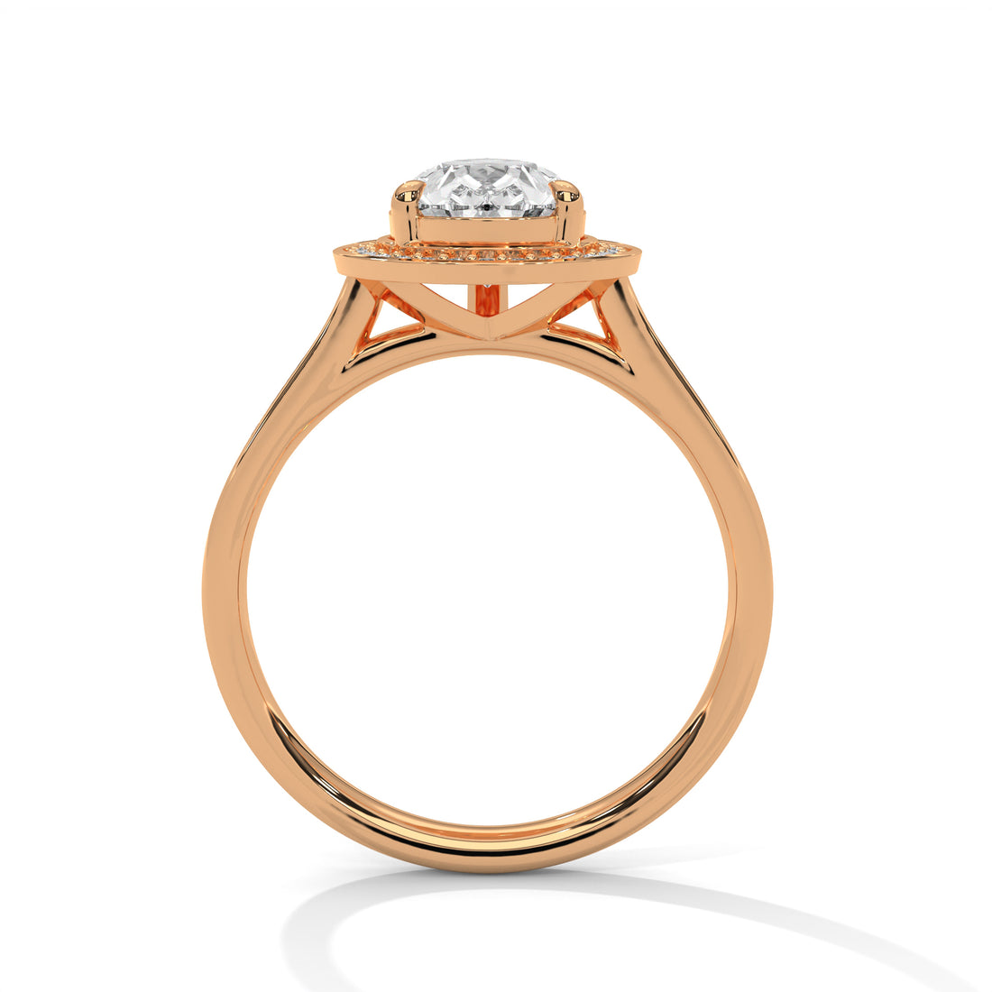 2.34 CT Pear Shape Halo Solitaire Diamond Ring