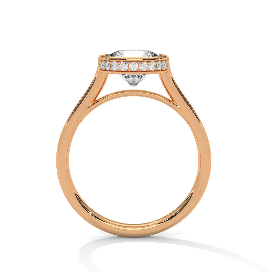 2.14 CT Round Cut with Bezel Setting Solitaire Diamond Ring