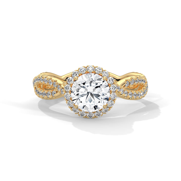 1.48 CT Round Cut Twisted Solitaire Diamond Ring