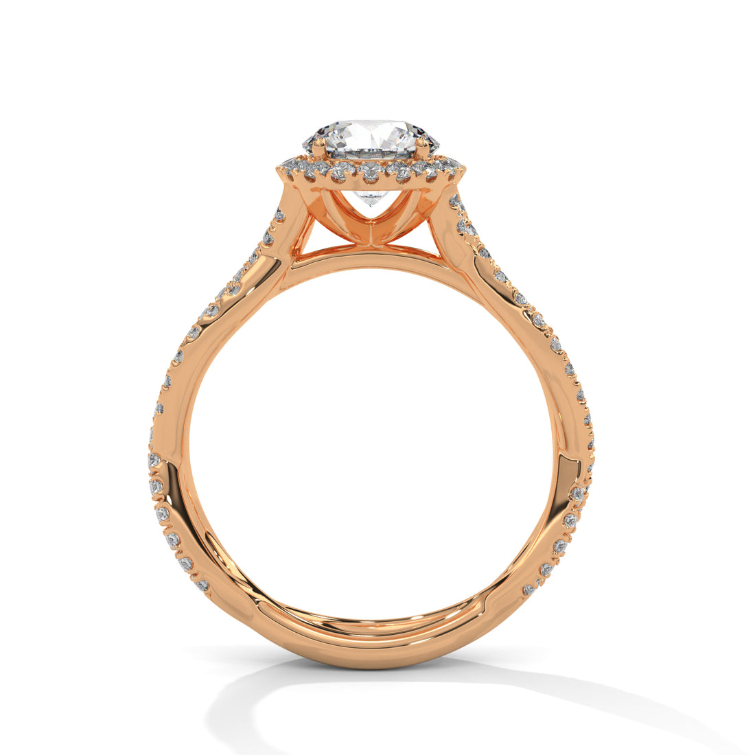 1.48 CT Round Cut Twisted Solitaire Diamond Ring