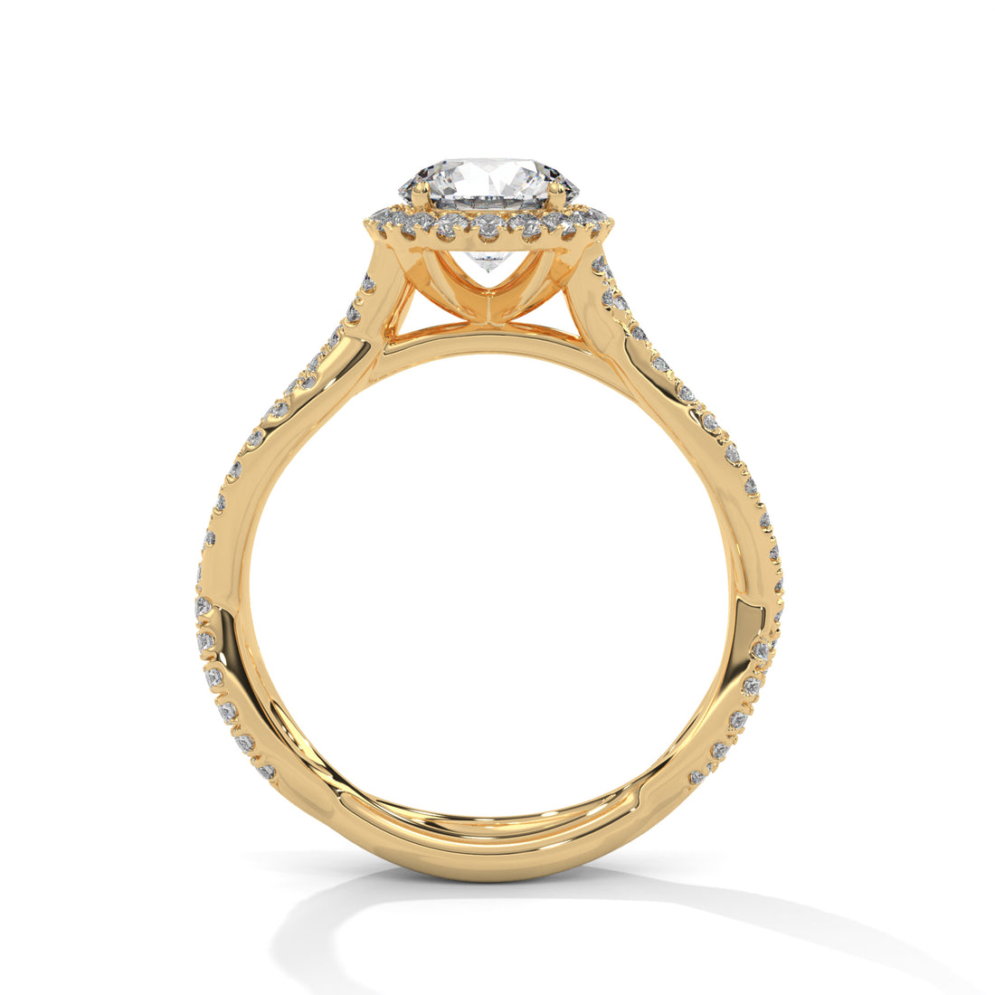 1.48 CT Round Cut Twisted Solitaire Diamond Ring