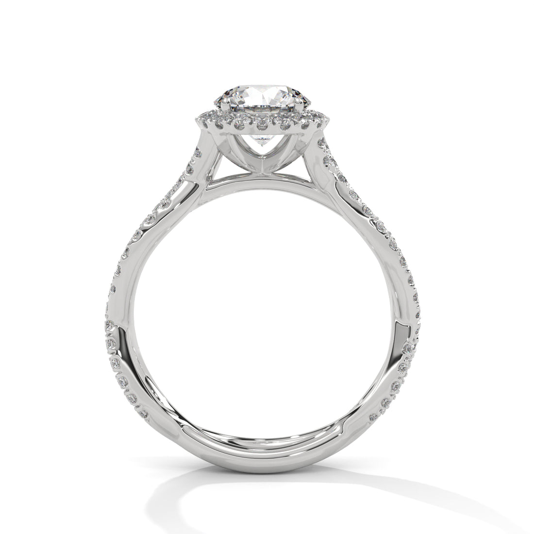 1.48 CT Round Cut Twisted Solitaire Diamond Ring