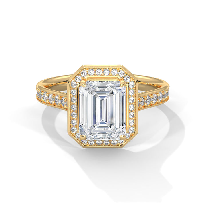 2.46 CT Emerald Halo Solitaire Diamond Ring