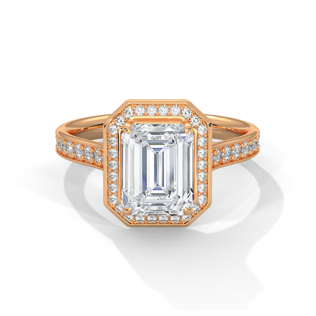 2.46 CT Emerald Halo Solitaire Diamond Ring