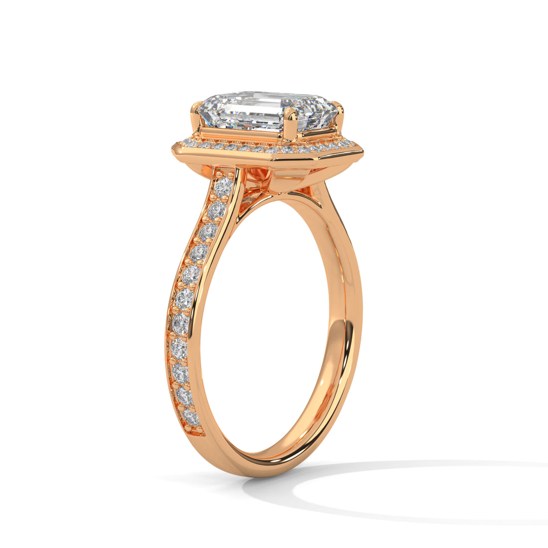 2.46 CT Emerald Halo Solitaire Diamond Ring