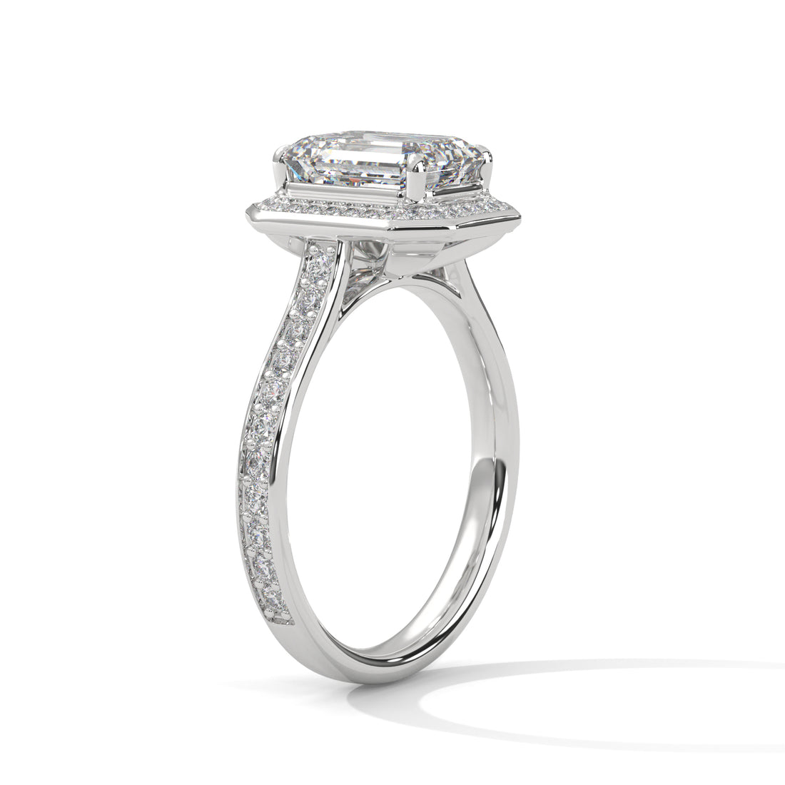 2.46 CT Emerald Halo Solitaire Diamond Ring