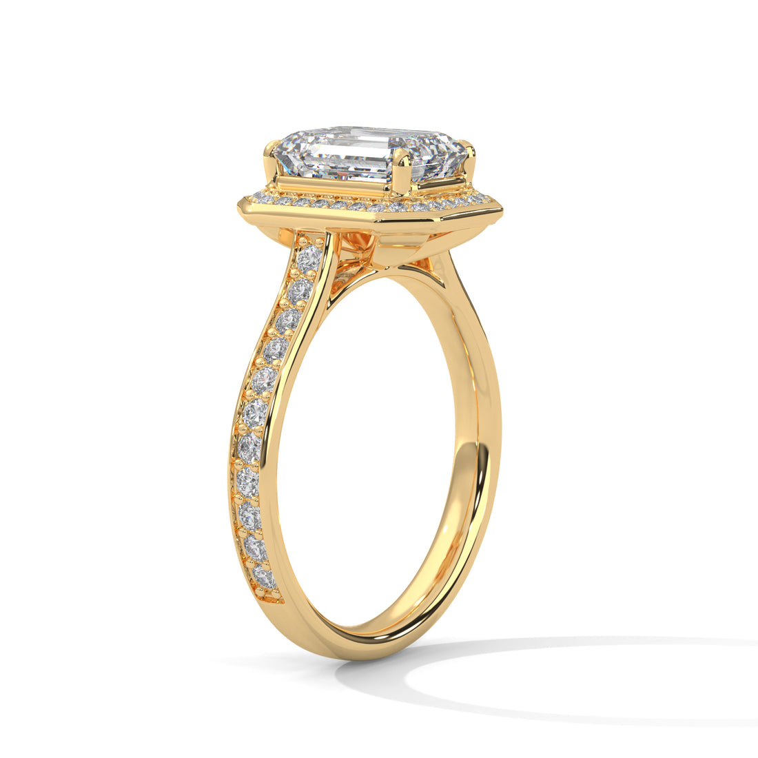 2.46 CT Emerald Halo Solitaire Diamond Ring