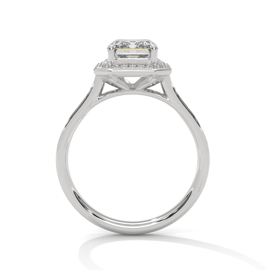 2.46 CT Emerald Halo Solitaire Diamond Ring