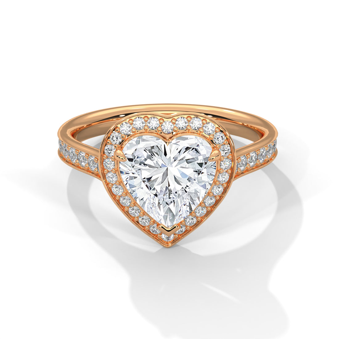 2.47 Heart Shape Halo Solitaire Diamond Ring