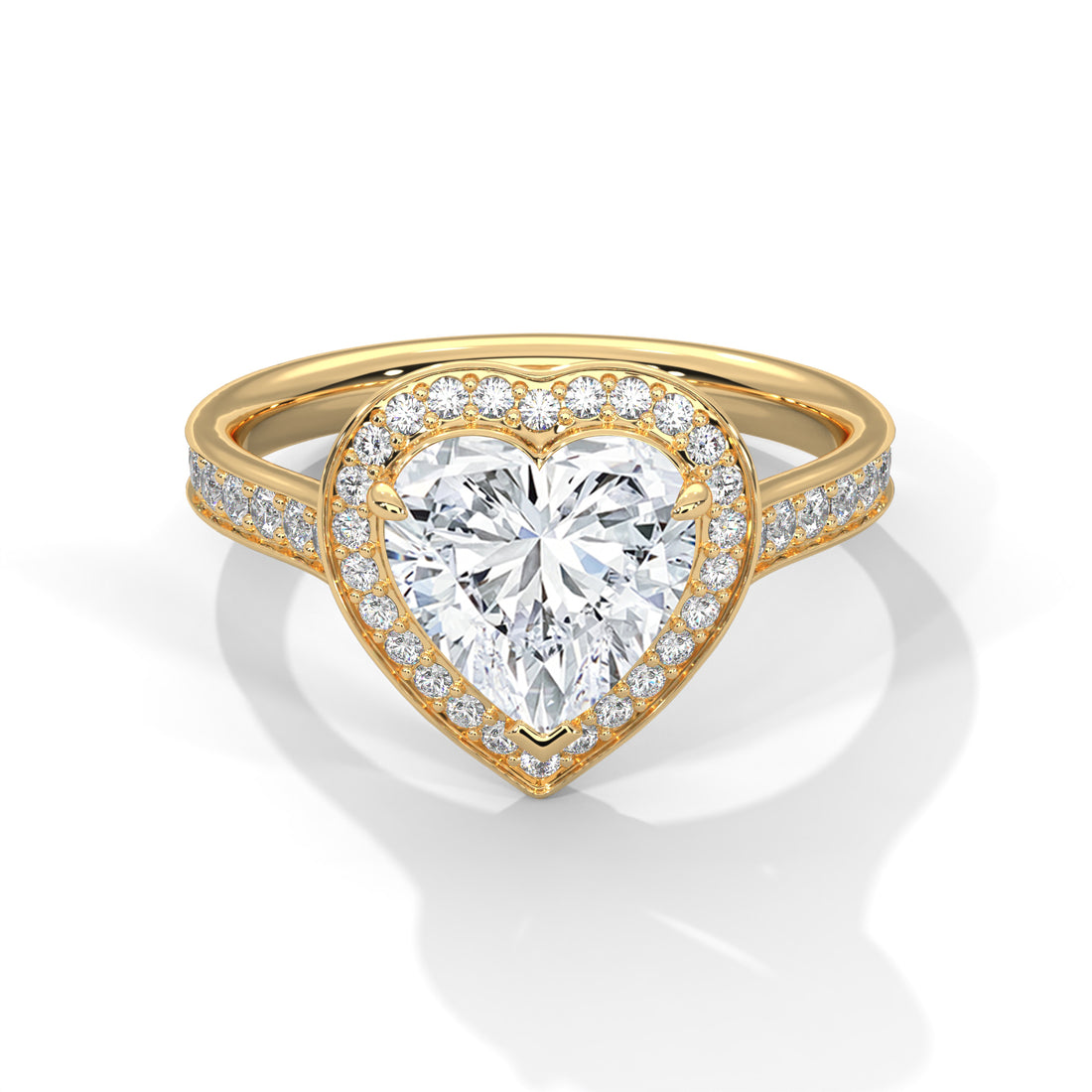 2.47 Heart Shape Halo Solitaire Diamond Ring