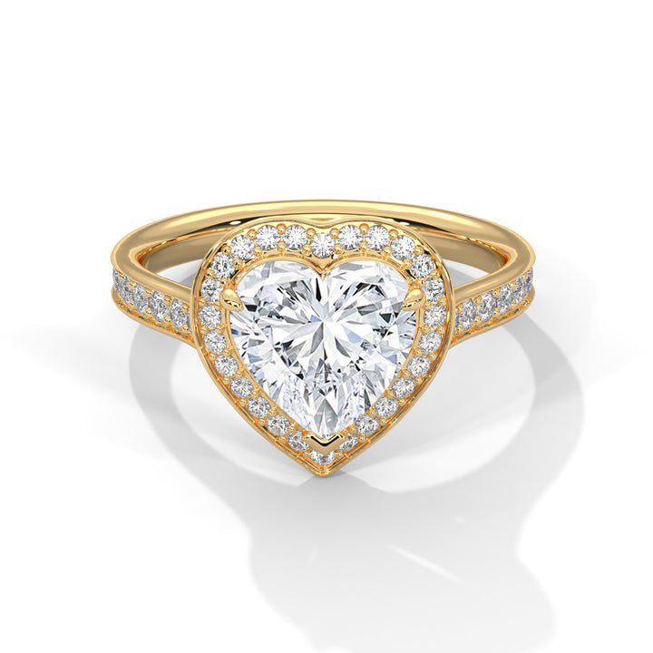 2.47 Heart Shape Halo Solitaire Diamond Ring